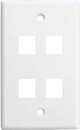 4 Port Keystone Wall Plate - White - 304-J2642/4P/WH 4 Port Keystone Wall Plate - White - 304-J2642/4P/WH